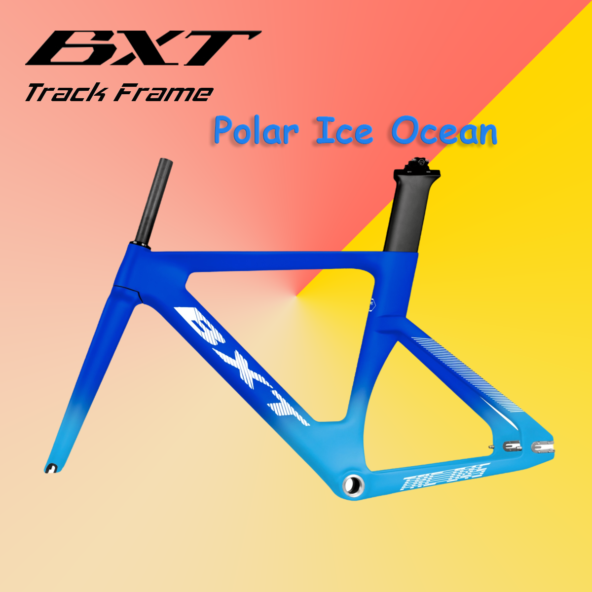 BXT-Track-045 Full Carbon Track Bike Frame 700C – Custom Color & Size Fixed Gear Racing Frame for Velodrome Cycling