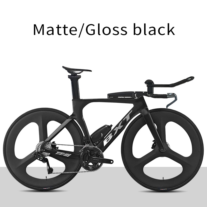 BXT Carbon Triathlon Time Trial Bike – L-TWOO ER9 2x12 Electronic Wireless Shifting, 24-Speed Carbon Fiber TT Road Bicycle with Wheels