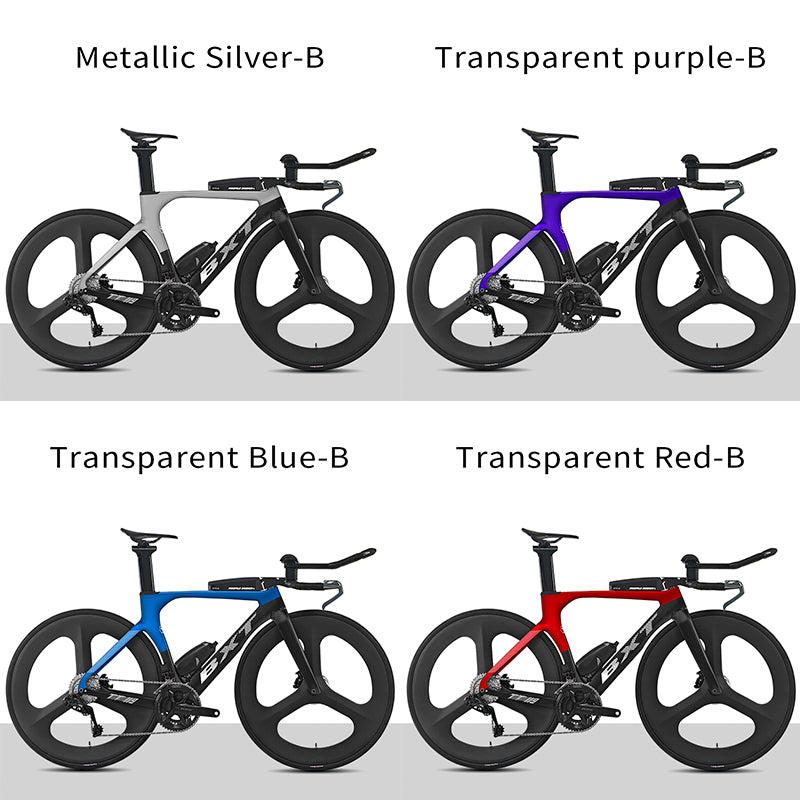 BXT Carbon Triathlon Time Trial Bike – L-TWOO ER9 2x12 Electronic Wireless Shifting, 24-Speed Carbon Fiber TT Road Bicycle with Wheels