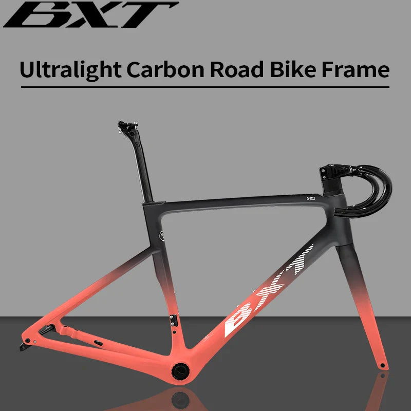 BXT Superlight Carbon Road Bike Frame, Disc Brake, T47, BSA, BXT, New, Internal Cycling Frameset, 950g, 2024