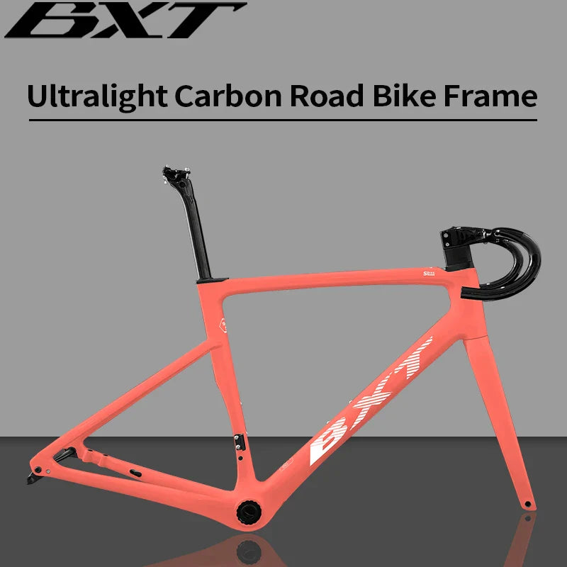 BXT Superlight Carbon Road Bike Frame, Disc Brake, T47, BSA, BXT, New, Internal Cycling Frameset, 950g, 2024