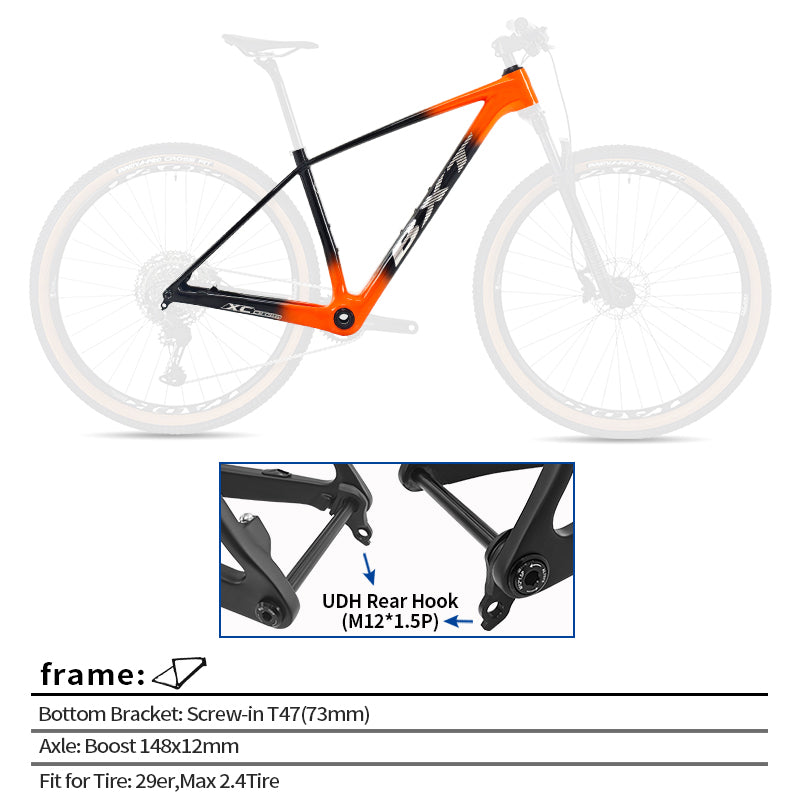 Full Carbon 29er MTB – SHIMANO CUES U6000 & ROCKSHOX Fork, Lightweight Trail Bike with DEORE Hydraulic Brakes