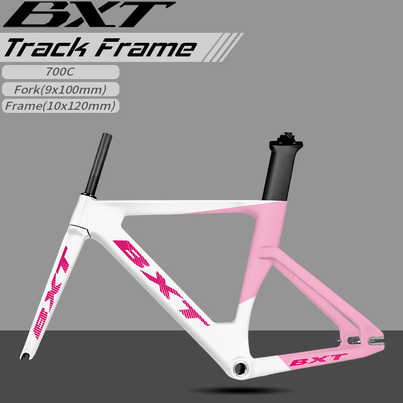 BXT Full Carbon Fiber Frame DIY Color Customization Track Frame 700C Bicycle Frame BXT-Track-045 Gear Track Racing Cycling Sports Bike DIY Bicycle Frame