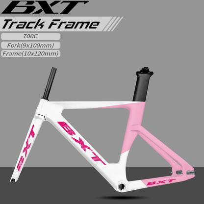 BXT 700C Track Bike Frame Full Carbon Frame Track Bicycle Frame Set Carbon Fixed Gear Track Racing Bicycle Frame BXT 045 Bike