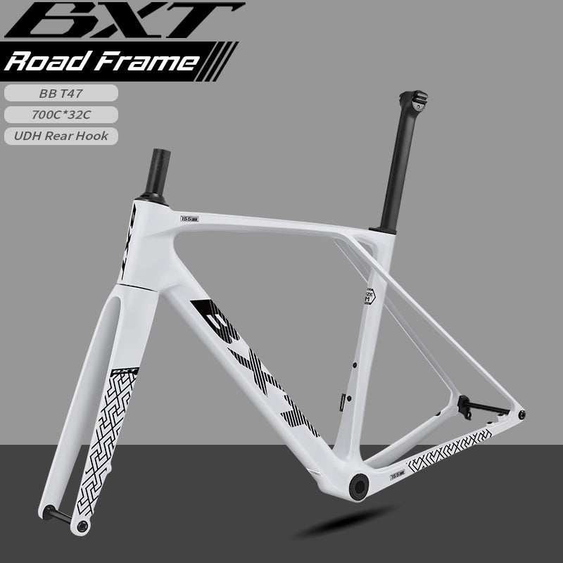 BXT 2025 New T1000 Carbon Road Bike Frame Carbon Fibre Road Frame Flat-Mounted Disc Brake Frame fit Mechanical& Di2
