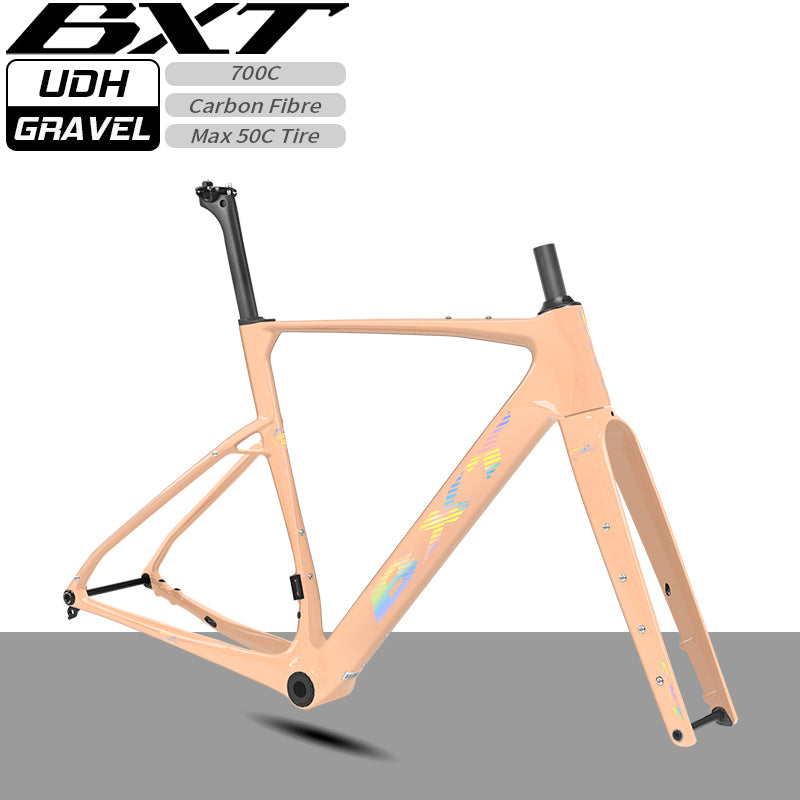 Nouveau cadre gravel BXT 2026 Frein à disque patte UDH T1000 carbone 700x50C T47 modèle-055 27.5er 42T-52T