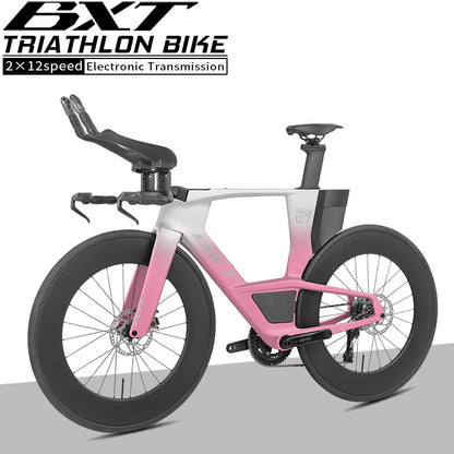 BXT 2026 New  Carbon Fiber Disc TT Bicycle Di2 Groupset Compatible Time Trial Racing Road Bike LTWOO ERX 24 Speeds