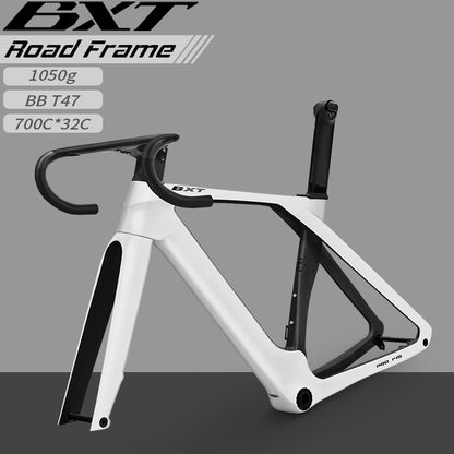 BXT Fully Hidden Carbon Disc Road Bike Frameset Lightweight Road Bicycle Carbon Frame  Aerodynamic DI2