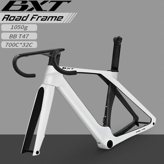 BXT Fully Hidden Carbon Disc Road Bike Frameset Lightweight Road Bicycle Carbon Frame  Aerodynamic DI2