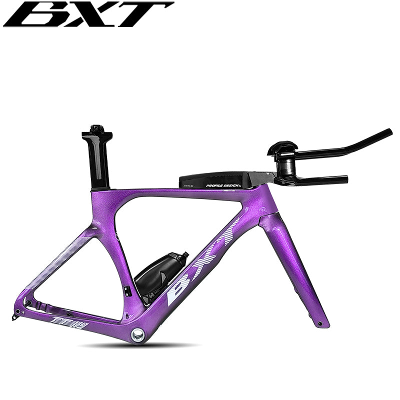 BXT Carbon TT Frameset Flat Mounted Disc Brake Bike Frames TT handblebar TT Bike Frame Racing Cycling