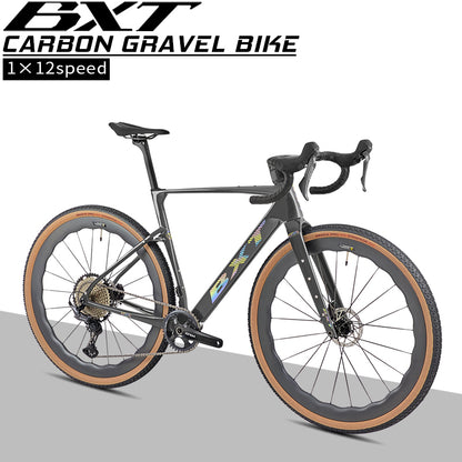 BXT New 055 Gravel Bike Full Carbon Shimano GRX820 1*12 Speed Gearset Bicycle 700*45C  All-Terrain Off-Road Bike
