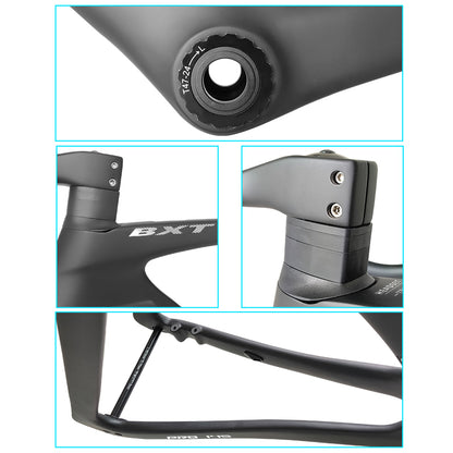 BXT-Fully Hidden Carbon Disc Brake Road Bike Frame, Bicycle Bottom Bracket, BSA T47 Cyclocross Frameset, Max 700 x 32C