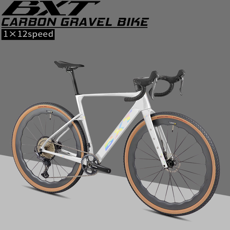 BXT New 055 Gravel Bike Full Carbon Shimano GRX820 1*12 Speed Gearset Bicycle 700*45C  All-Terrain Off-Road Bike