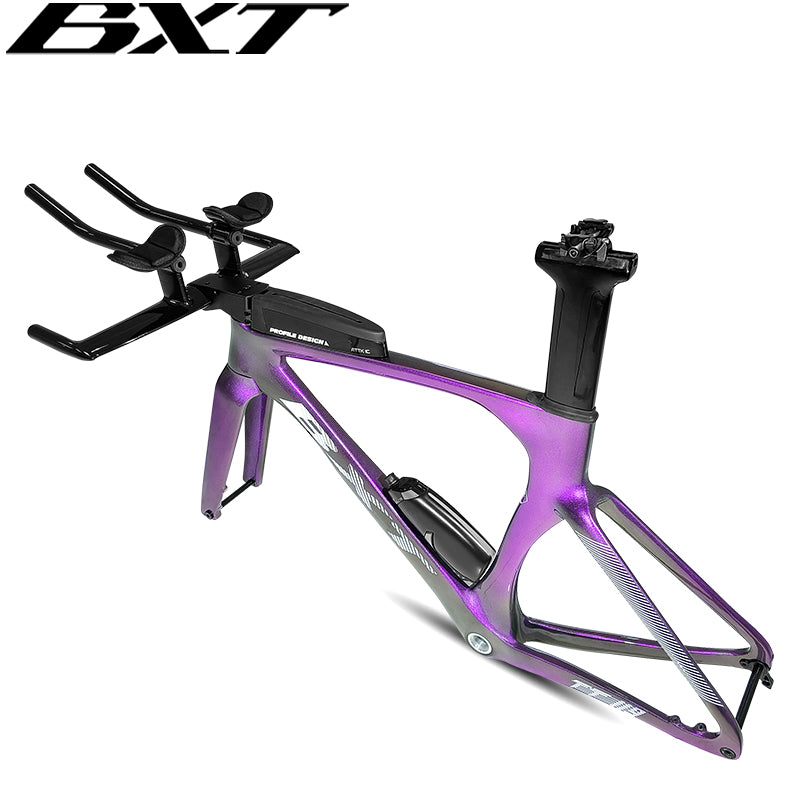 BXT Carbon TT Frameset Flat Mounted Disc Brake Bike Frames TT handblebar TT Bike Frame Racing Cycling