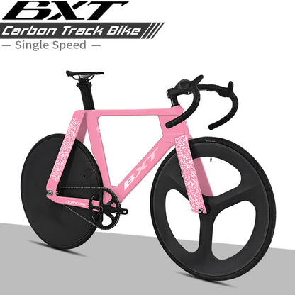 BXT-TRC-195 Track Complete Bike Carbon Fiber Fixed Gear Bicycle Single Chainring Carbon Track Bike Closed Wheel Time Trial Track Bike