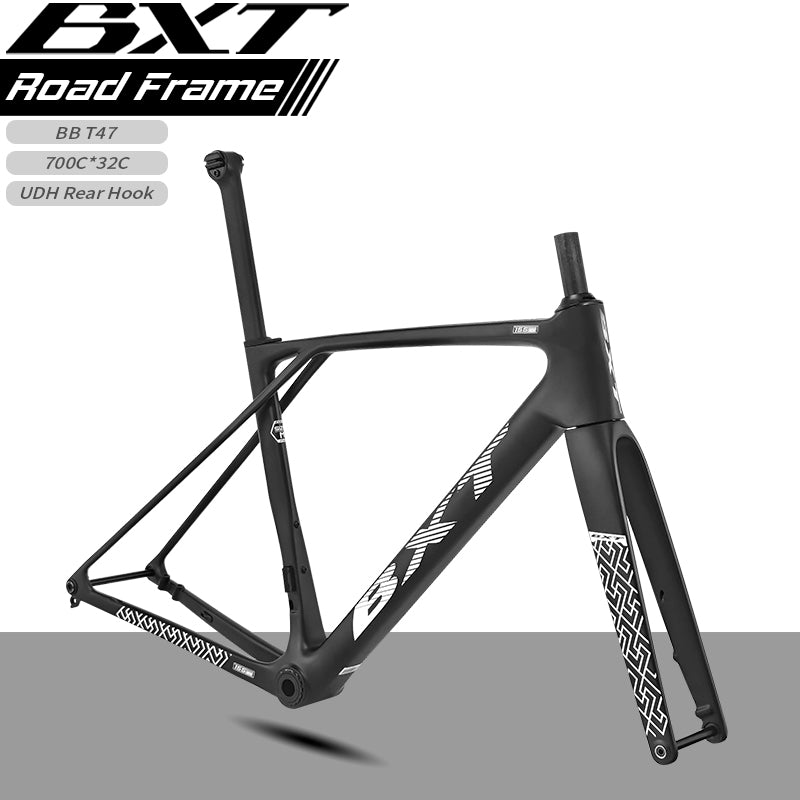 BXT 2025 New T1000 Carbon Road Bike Frame Carbon Fibre Road Frame Flat-Mounted Disc Brake Frame fit Mechanical& Di2