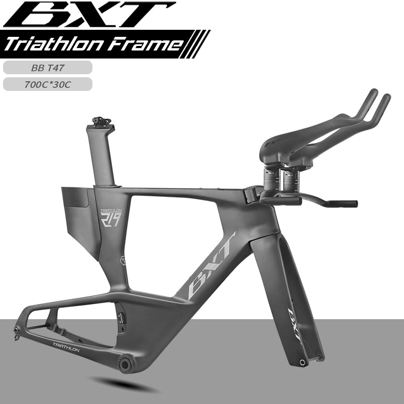 BXT 2026 Carbon T1000 BXT Disc Brake Carbon TT Bike Frame Time Trial Racing Bike Frameset with TT Handlebar Storage Case Triathlon Bicycle Frame