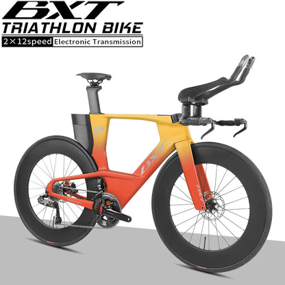 BXT 2026 New  Carbon Fiber Disc TT Bicycle Di2 Groupset Compatible Time Trial Racing Road Bike LTWOO ERX 24 Speeds