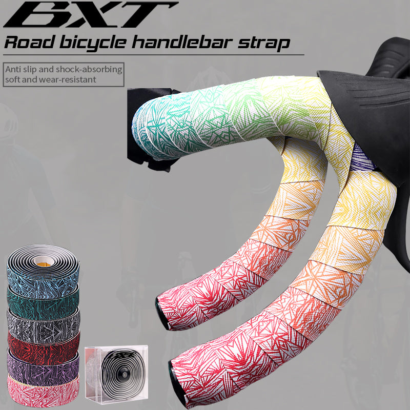 BXT 2025 New Road Bike Bar Tape Ice Crack Gradient Color Handlebar Tapes EVA/PU Soft Anti-Vibration Wrap Tape Durable Bar Bartape