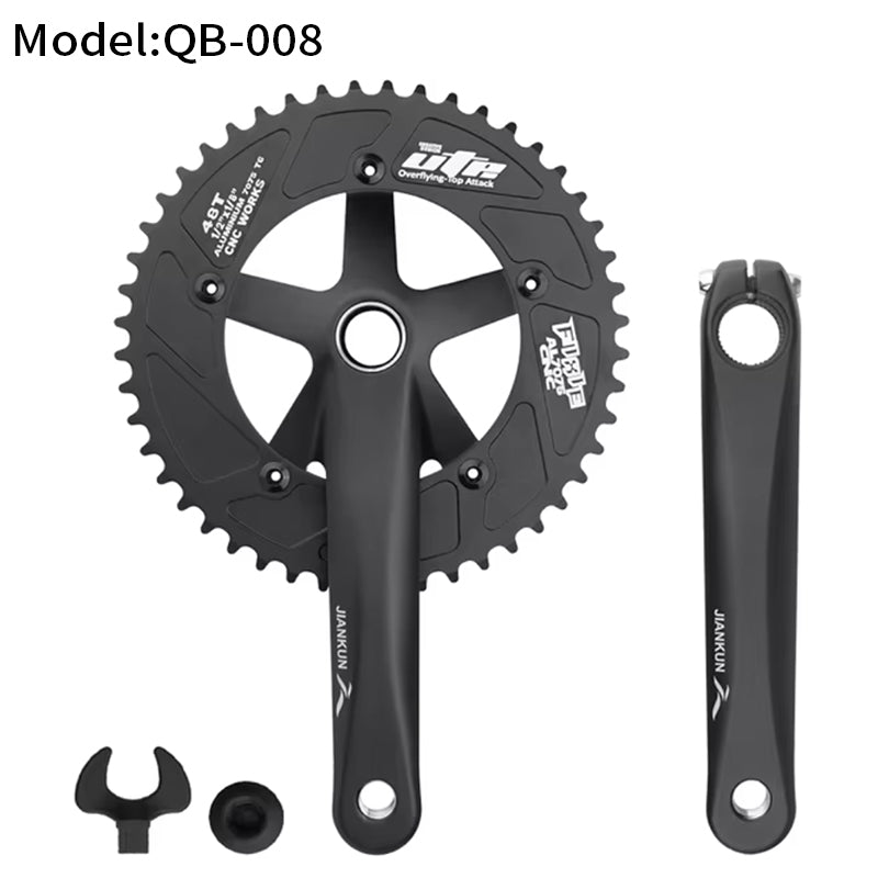 BXT Bicycle Crankset 170mm 48T/51T/56T Aluminum Alloy Bike Cranks Gear Crank BCD144mm Single Speed Fix Gear Bicycle TRACK BIKE Chainwheel