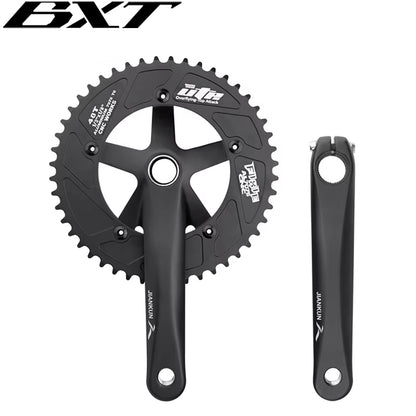 BXT Bicycle Crankset 170mm 48T/51T/56T Aluminum Alloy Bike Cranks Gear Crank BCD144mm Single Speed Fix Gear Bicycle TRACK BIKE Chainwheel