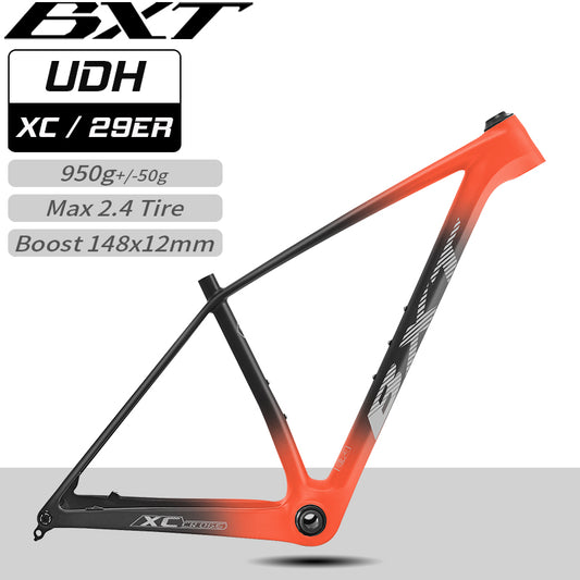 BXT 2025 New 29er T1000 Carbon MTB Hardtail Frame - MTB-066 / C Color / BOOST 148mm / UDH / Internal Cable Routing / Compatible with 100-120mm Fork
