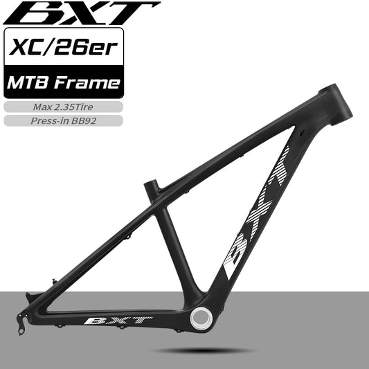 BXT 26er MTB Mountain Bike Frame 14inch Full Carbon Kids Bike Frame 160mm Disc Brake Carbon Fiber MTB Bicycle Frame