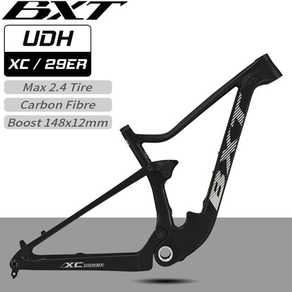 BXT 2025 UDH Hanger Carbon Full Suspension MTB Frame,  UDH Hanger，29er Travel, 100mm, Mountain Bicycle,Boost 148*12mm