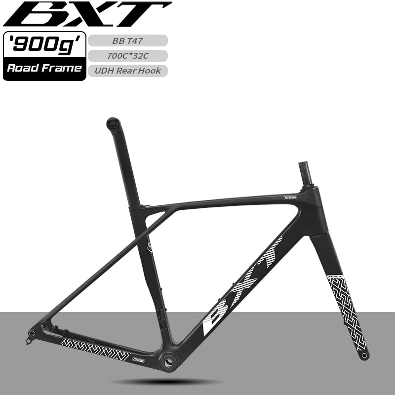 BXT Carbon Road Bike Frame T1000 Carbon Fibre Road Frameset Flat-Mounted Disc Road Frame fit Mechanical& Di2