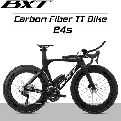 BXT 2025 New Carbon Zeitfahrrad Disc Triathlonfahrrad Carbon TT Bike 2x12 Gang 10.35kg