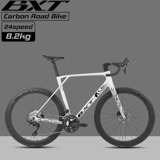 BXT New Model-155 Road Bike, Carbon Fiber Frame Fork Handlebar use Shimano 105 R7120 24Speed Shift Kit Bicycle Adult Racing Bike