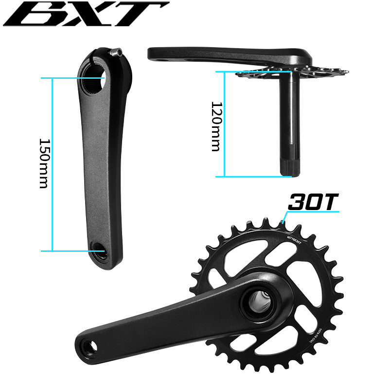 BXT Children Bicycle Crankset 130mm/150mm Aluminum Alloy Crank MTB Kid Crankset 30-34T Chainring for Shimano SRAM