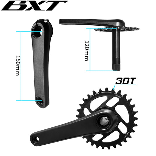 BXT Children Bicycle Crankset 130mm/150mm Aluminum Alloy Crank MTB Kid Crankset 30-34T Chainring for Shimano SRAM