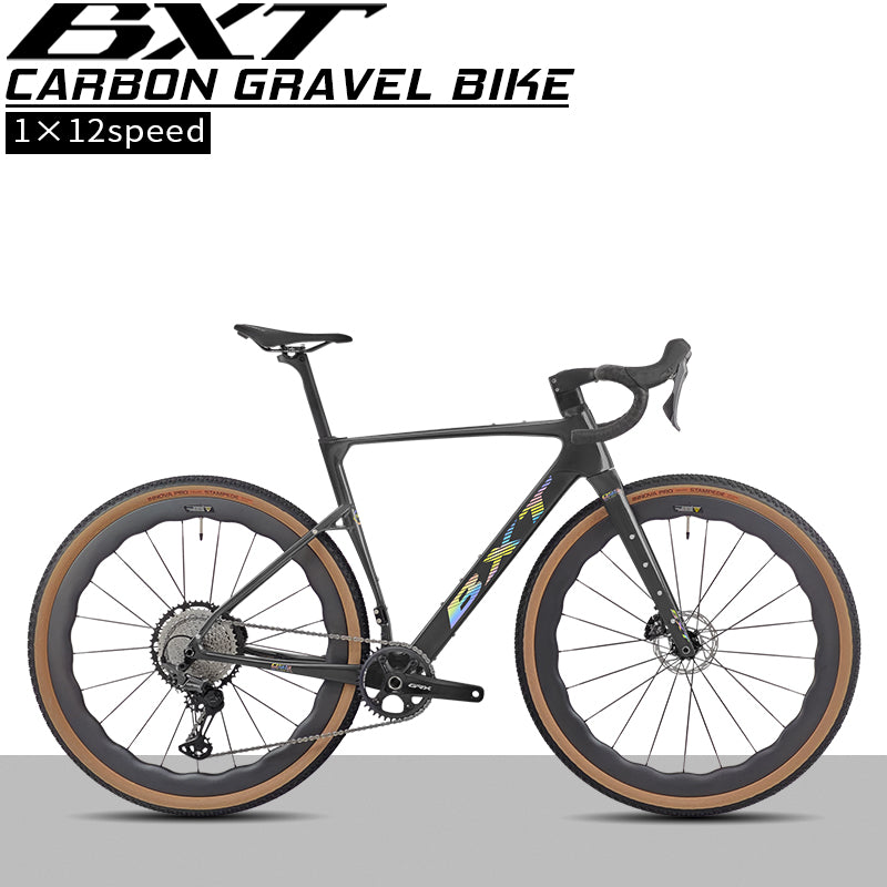 BXT New 055 Gravel Bike Full Carbon Shimano GRX820 1*12 Speed Gearset Bicycle 700*45C  All-Terrain Off-Road Bike