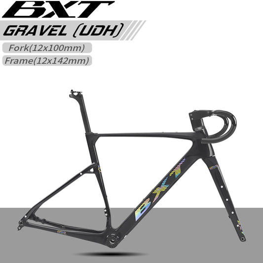 BXT-055 Gravel frameset New T1000 Carbon Disc Brake UDH Hanger 700x50C T47 Thread BB Endurance Road Bicycle 27.5