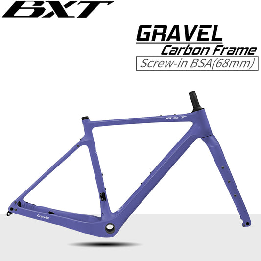 BXT Carbon Gravel Bike Frame Fully Hidden Cable Carbon Frame Fork Thru Axle Gravel Disc Brake Carbon MTB Road Bicycle Frame 27.5er