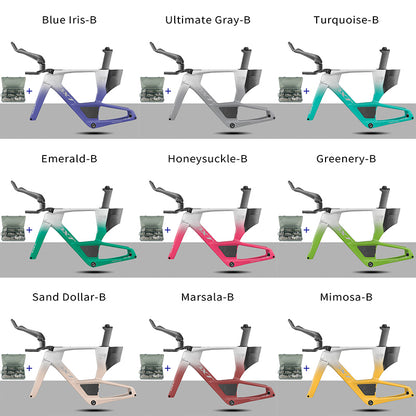 BXT 2026 Carbon T1000 BXT Disc Brake Carbon TT Bike Frame Time Trial Racing Bike Frameset with TT Handlebar Storage Case Triathlon Bicycle Frame