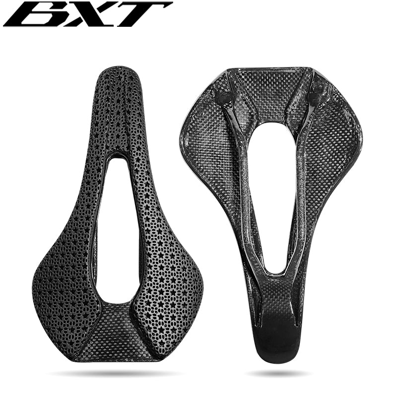 BXT New 3D Printed Carbon Bike Saddle For MTB Road Bike Cycling Seat Bicycle Ultralight Saddle Full Carbon Cushion Cycling Parts