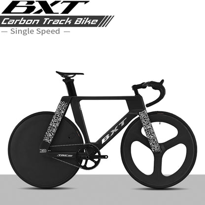 BXT-TRC-195 Track Complete Bike Carbon Fiber Fixed Gear Bicycle Single Chainring Carbon Track Bike Closed Wheel Time Trial Track Bike