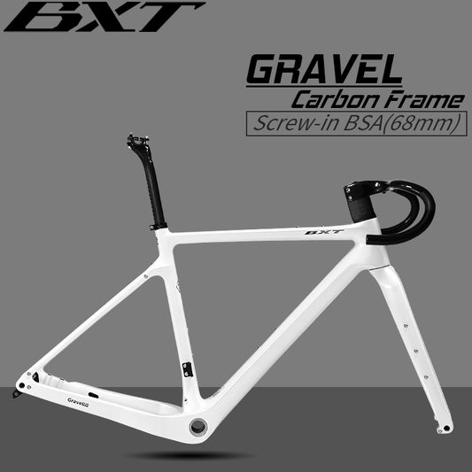 BXT Disc Brake Carbon Gravel Bike Frame 700C/27.5er Max Use 47C/2.1 Tire Full Carbon Gravel Bicycle Frame Thru Axle Carbon MTB Frame