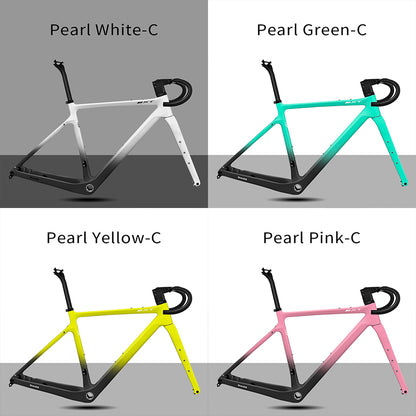 BXT Road Bicycle Frame Gravel Frame UDH Carbon 700C Flat Mount Disc Brake With Carbon Fork and Handlebar Thru Axle 12x142mm