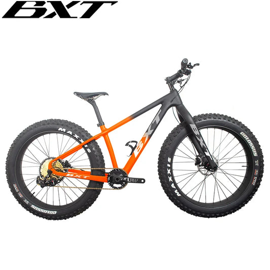 BXT NEW Full Carbon Bike snow carbon fat bike Axle Thru Rear space 197mm 26*4.8 tires Snow Complete 4.8tire Carbon Bicycle