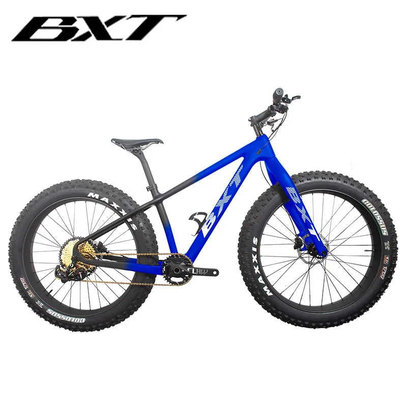 BXT NEW Full Carbon Bike snow carbon fat bike Axle Thru Rear space 197mm 26*4.8 tires Snow Complete 4.8tire Carbon Bicycle