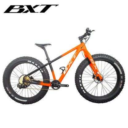 BXT NEW Full Carbon Bike snow carbon fat bike Axle Thru Rear space 197mm 26*4.8 tires Snow Complete 4.8tire Carbon Bicycle