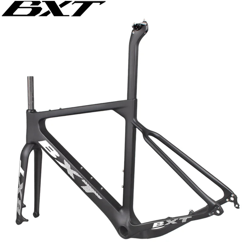 BXT  Carbon Gravel Bike Frame Thru Axle 142mm disc cyclocross carbon frame Gravel 700C Carbon Bike Frame Di2 Gravel Frame Fork