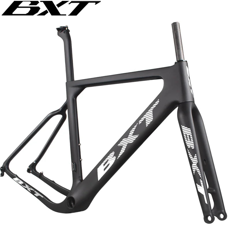 BXT  Carbon Gravel Bike Frame Thru Axle 142mm disc cyclocross carbon frame Gravel 700C Carbon Bike Frame Di2 Gravel Frame Fork