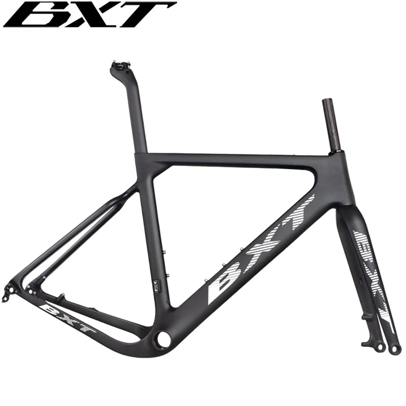 BXT  Carbon Gravel Bike Frame Thru Axle 142mm disc cyclocross carbon frame Gravel 700C Carbon Bike Frame Di2 Gravel Frame Fork