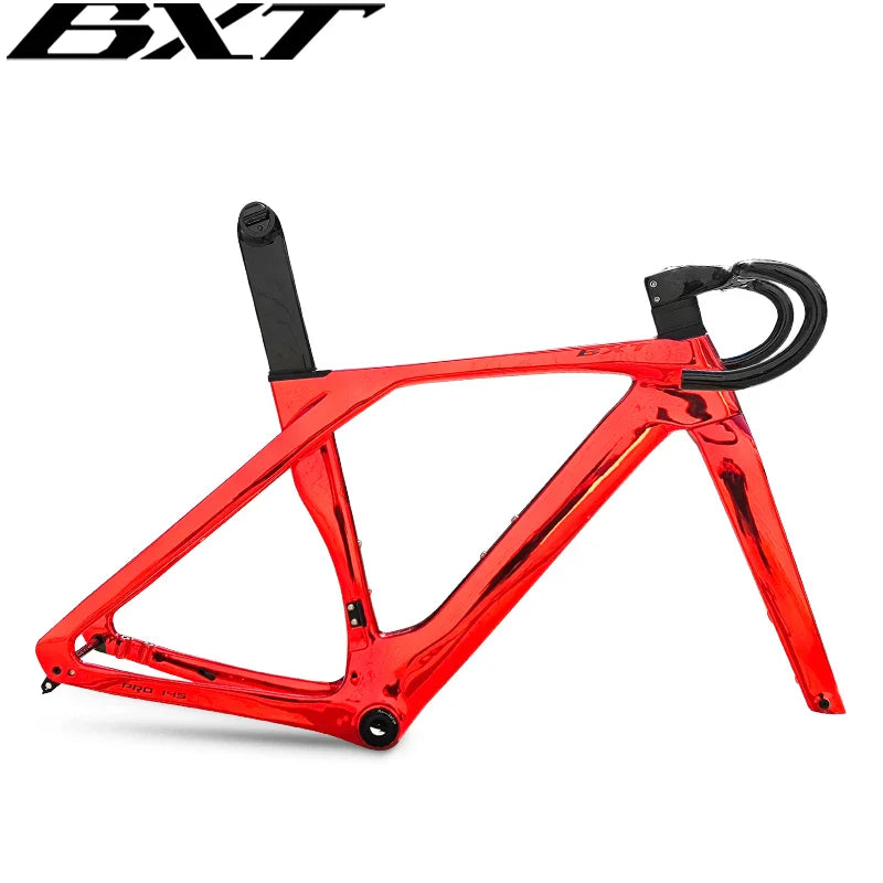 BXT Full Carbon Hidden Cable Racing Disc Brake Road Bike Frame  Di2 With Handlebar Mechanical BSA T47 Cyclocross Bicycle Frame rennrad rahmen