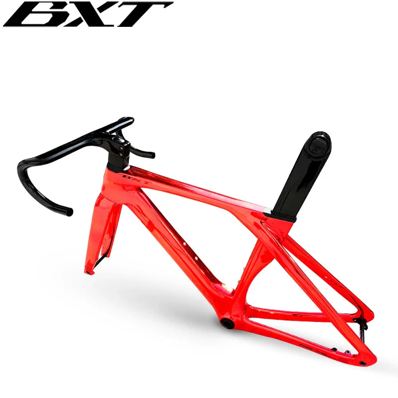 BXT Full Carbon Hidden Cable Racing Disc Brake Road Bike Frame  Di2 With Handlebar Mechanical BSA T47 Cyclocross Bicycle Frame rennrad rahmen