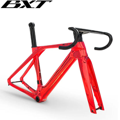 BXT Full Carbon Hidden Cable Racing Disc Brake Road Bike Frame  Di2 With Handlebar Mechanical BSA T47 Cyclocross Bicycle Frame rennrad rahmen